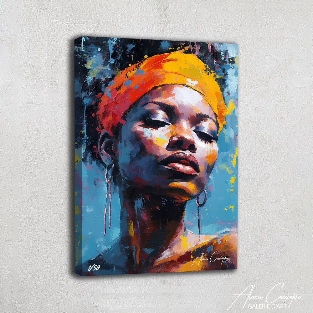 Tableau Street Art Femme Africaine