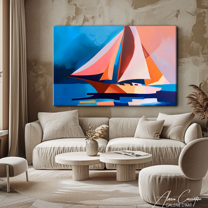 tableau bateau coloré