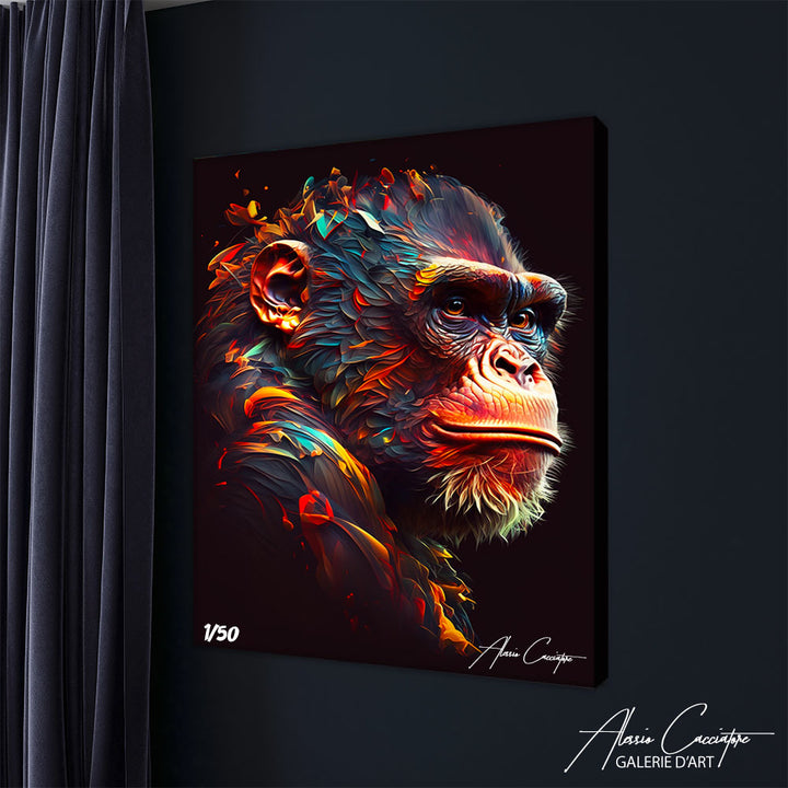 tableau acrylique singe 