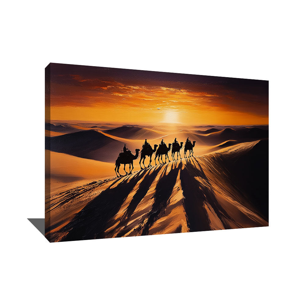 TABLEAU COUCHER DE SOLEIL DÉSERT