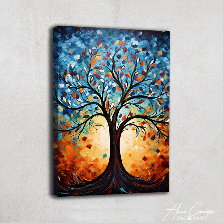 tableau arbre de vie bleu