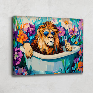 TABLEAU SALLE DE BAIN LION