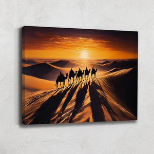 TABLEAU COUCHER DE SOLEIL DÉSERT