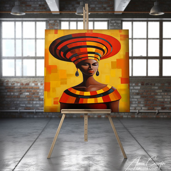 Peinture à l'Huile Femme Africaine