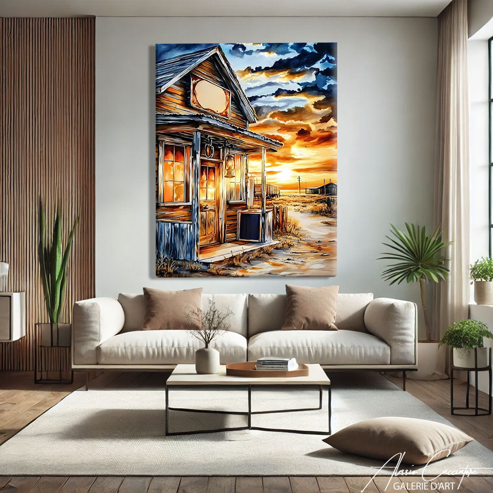 tableau coucher de soleil