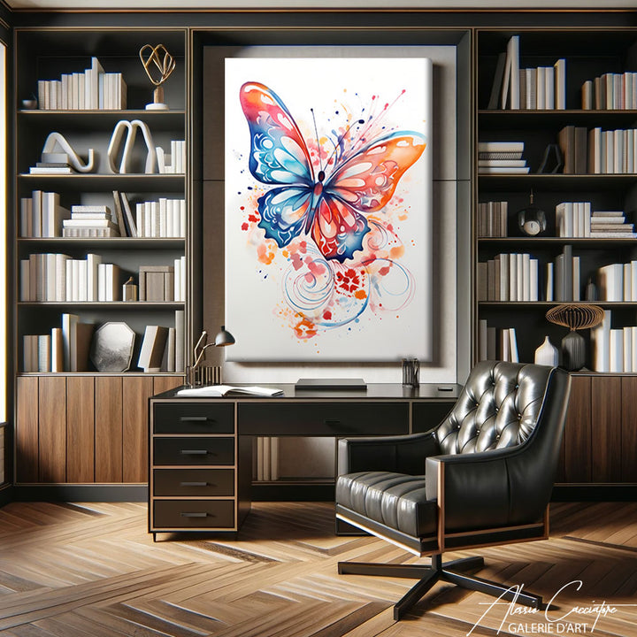 tableau papillon abstrait