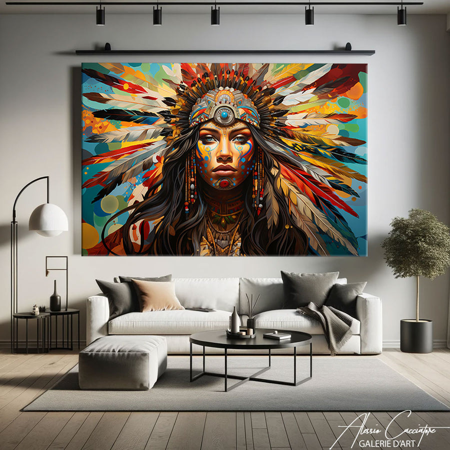 Peinture Portrait Indienne – mise en situation