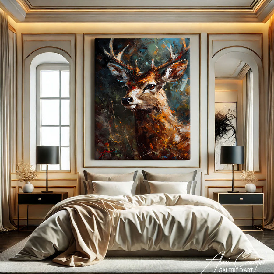 Peinture Cerf Moderne – mise en situation