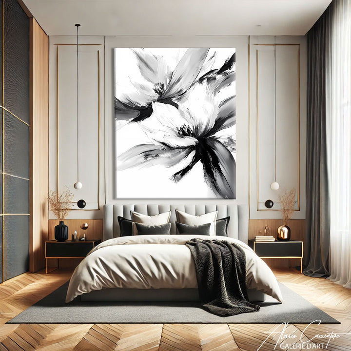 Tableau Moderne Fleur Blanche
