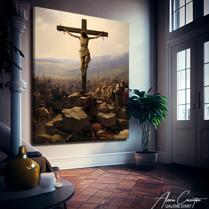 peinture christ crucifié