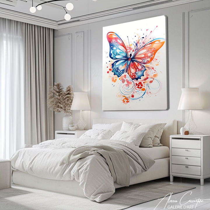 tableau papillon peinture