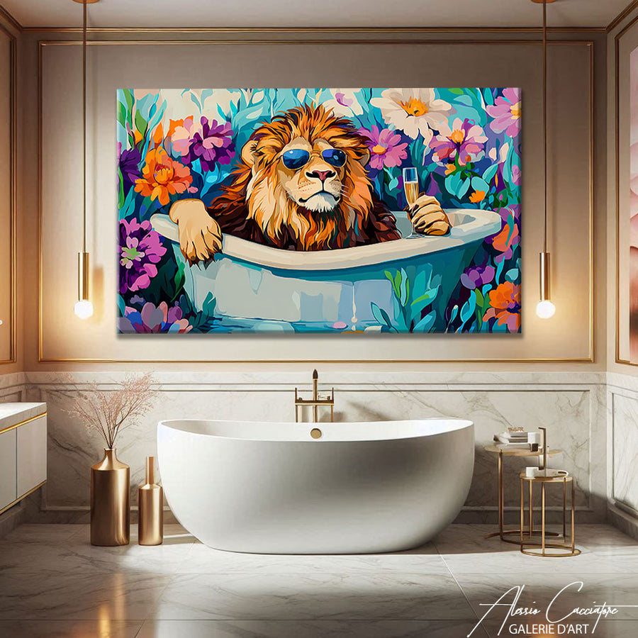 TABLEAU SALLE DE BAIN LION – mise en situation