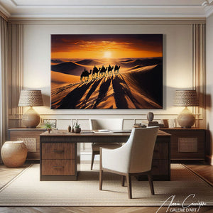 TABLEAU COUCHER DE SOLEIL DÉSERT
