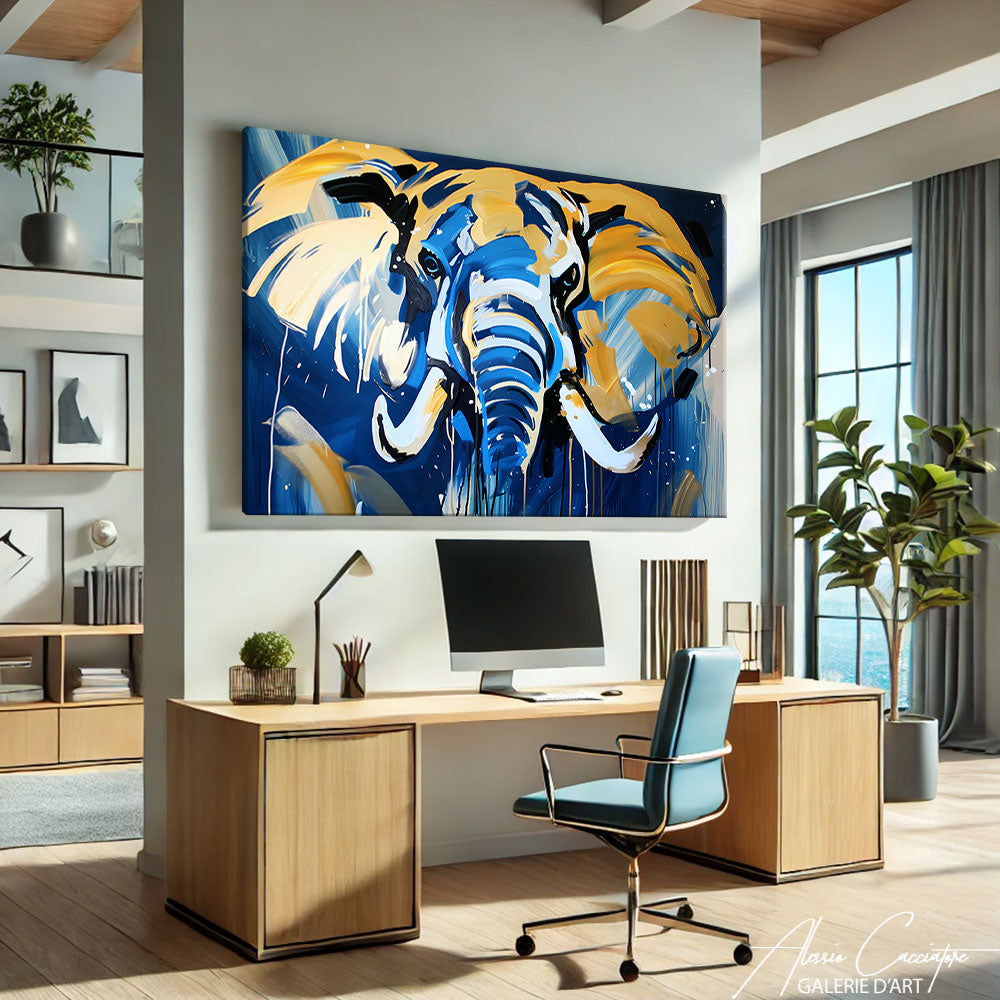 Toile éléphant abstrait

