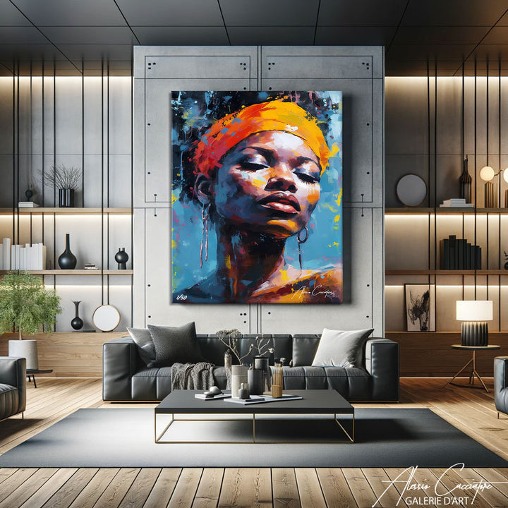 tableau street art femme africaine