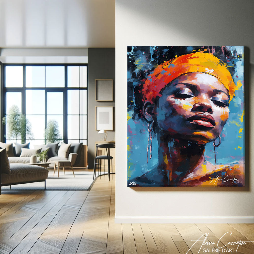 tableau femme africaine moderne