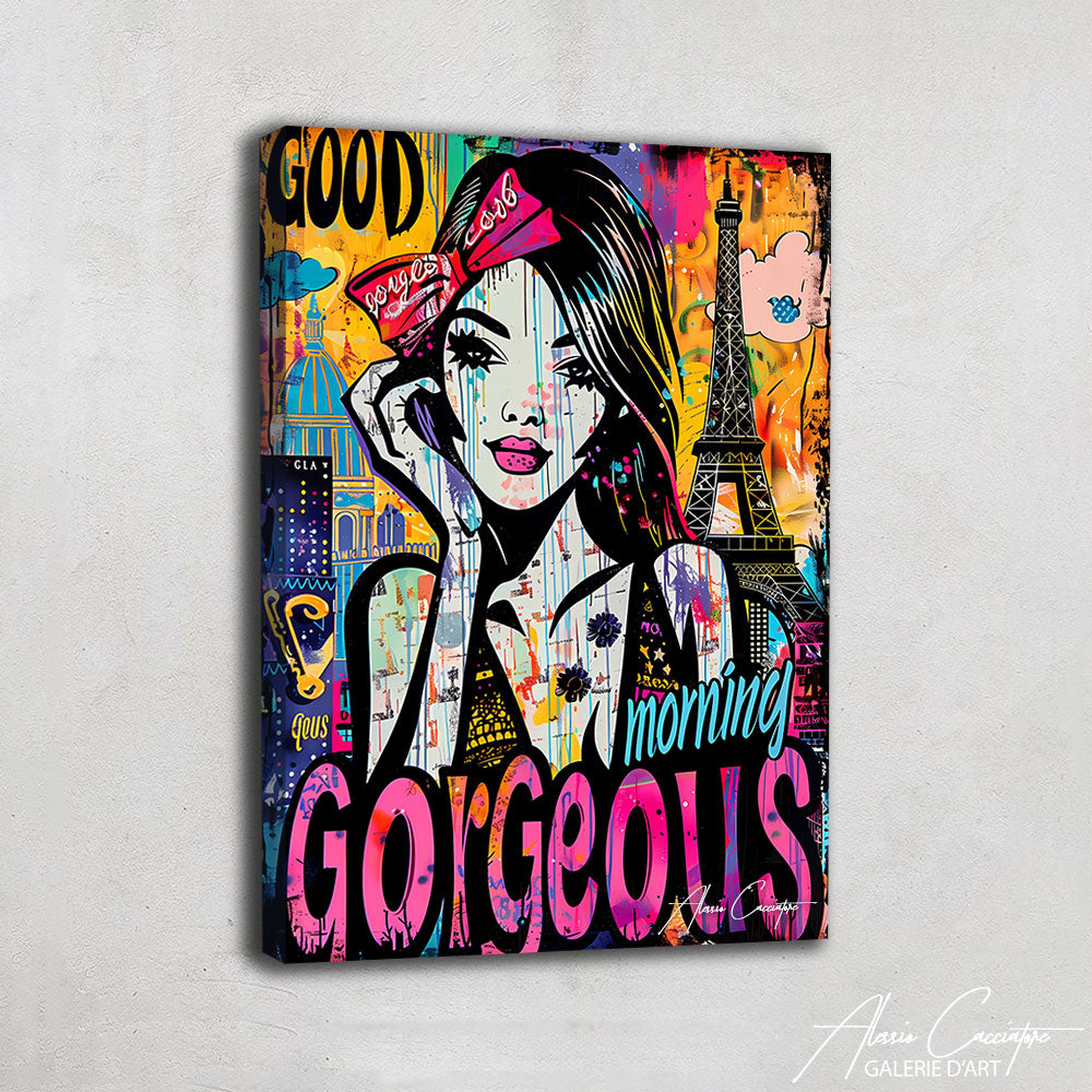 tableau street art femme