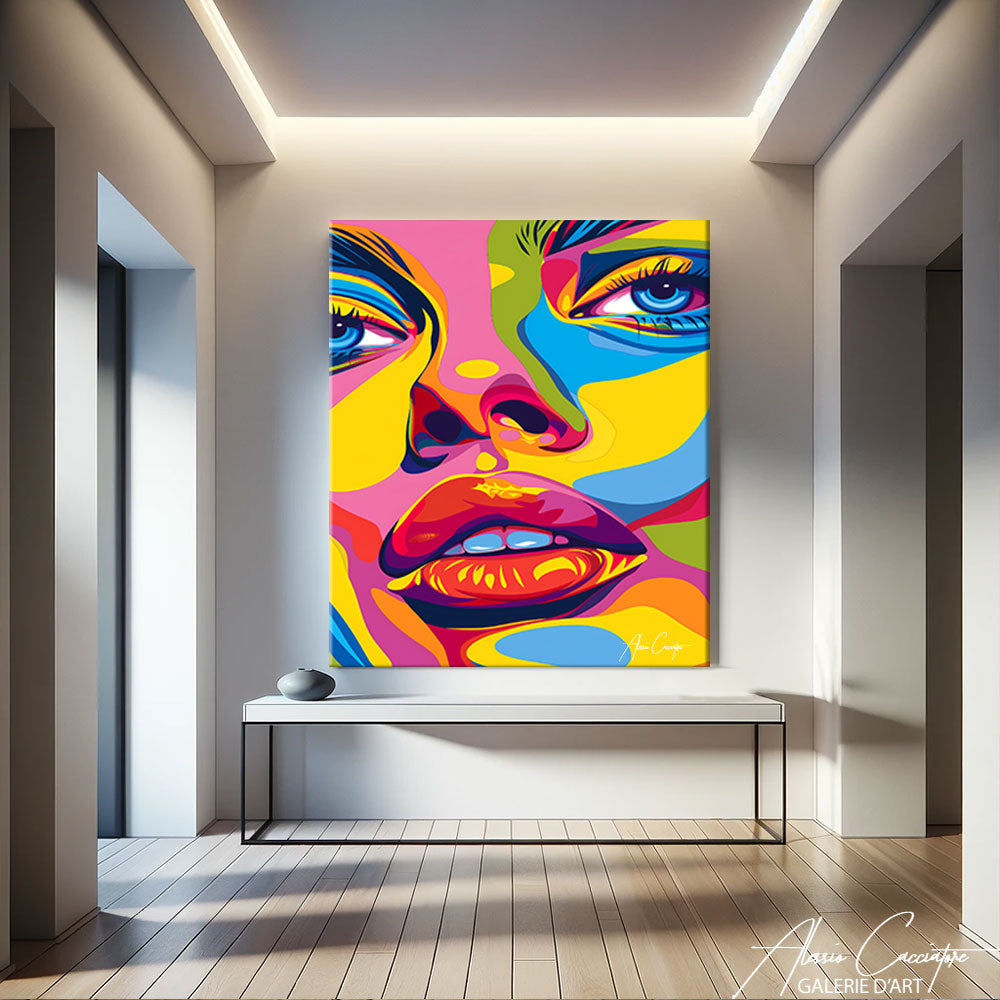 tableau visage pop art