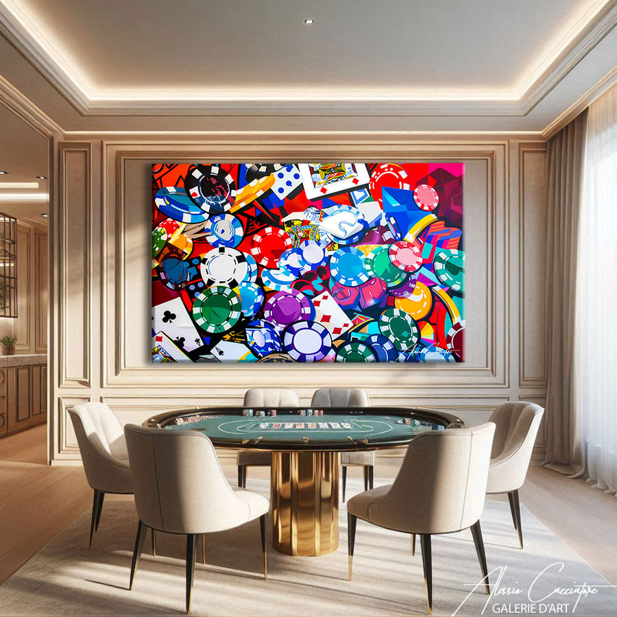 tableau pop art poker – mise en situation