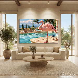 Peinture Avec Flamant Rose