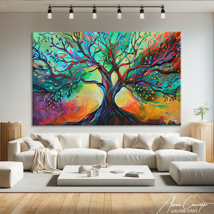 tableau arbre de vie coloré