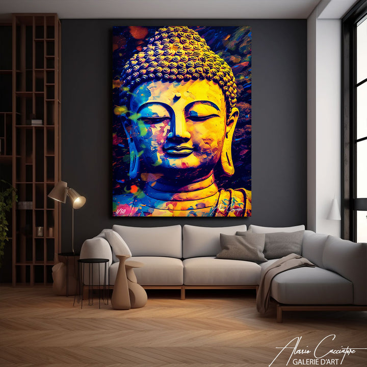 tableau bouddha coloré