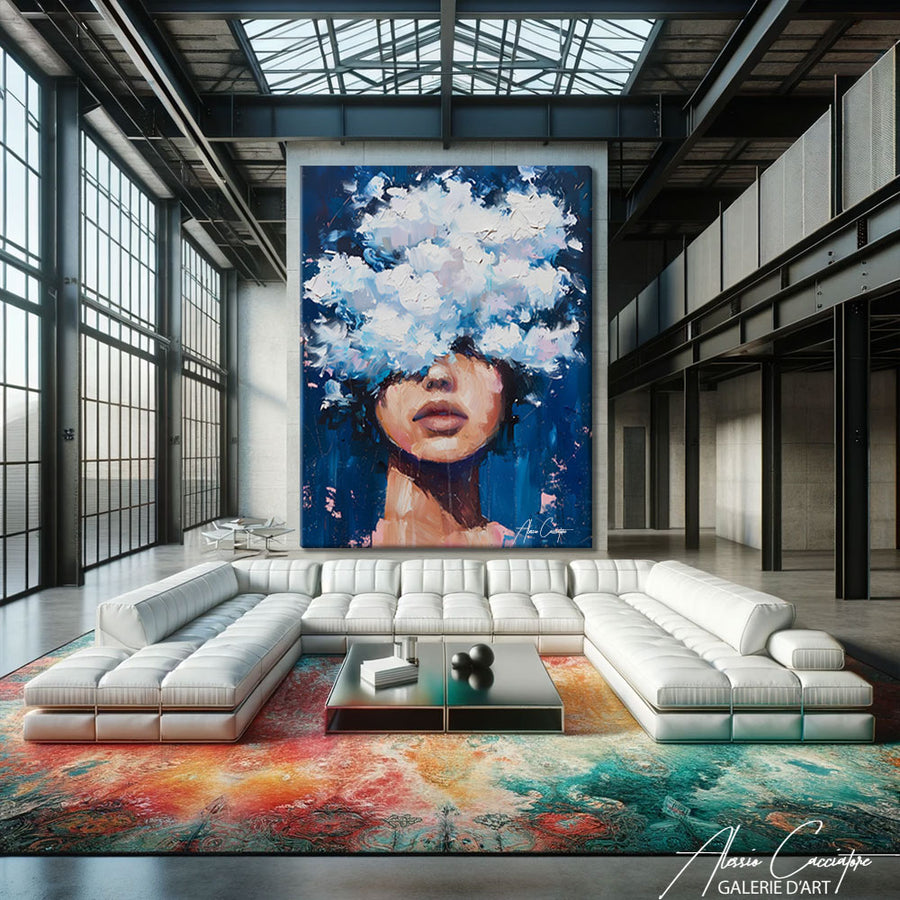 Tableau Portrait Femme Abstrait – mise en situation