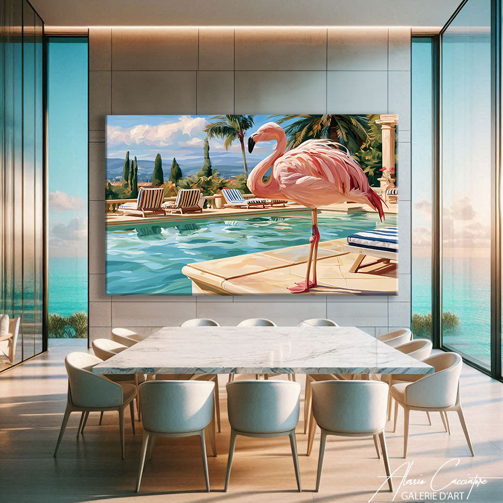Affiche Avec Flamant Rose