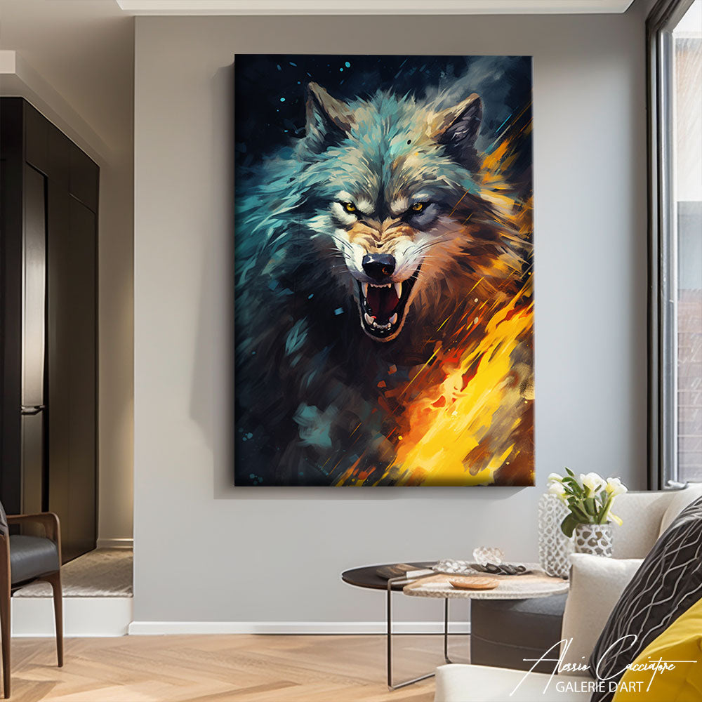 peinture loup garou