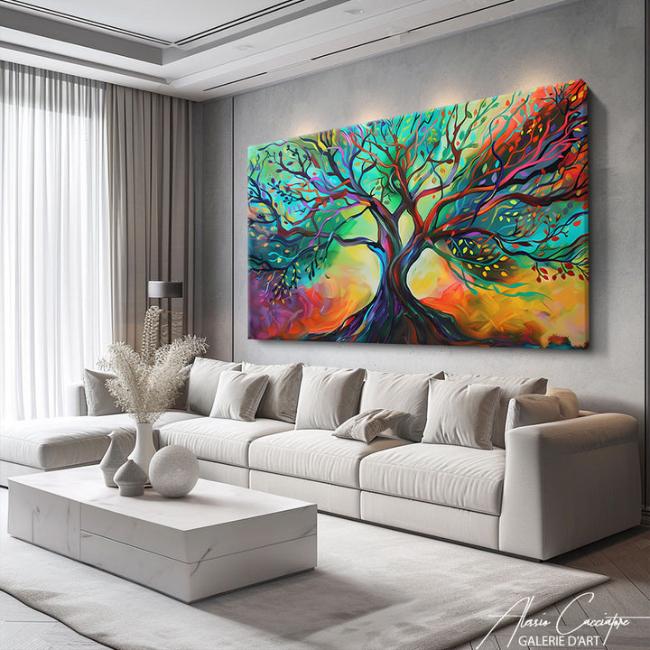 tableau arbre de vie abstrait