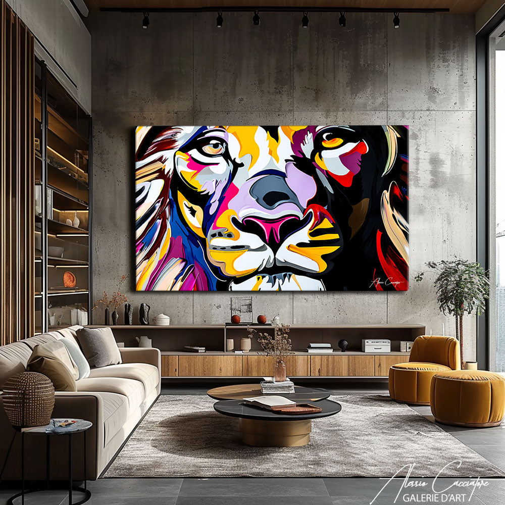 Toile Lion Pop Art