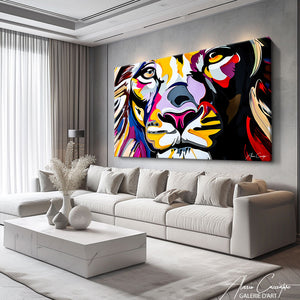 peinture lion pop art
