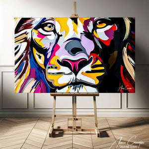 tableau pop art lion 