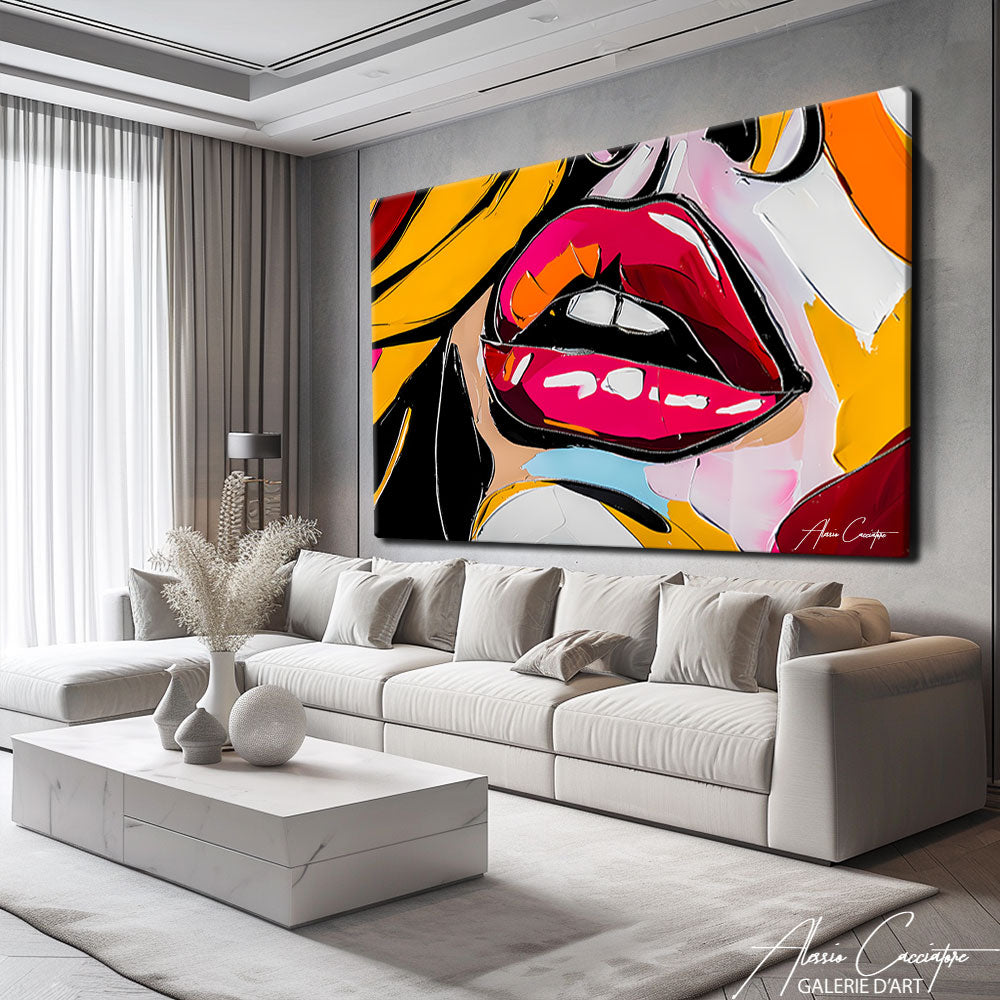 tableau pop art bouche