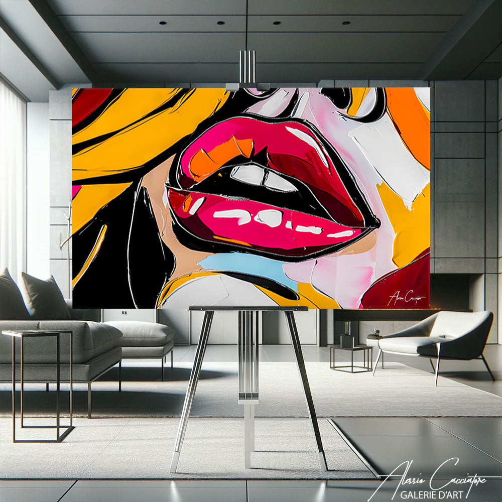 tableau levre pop art