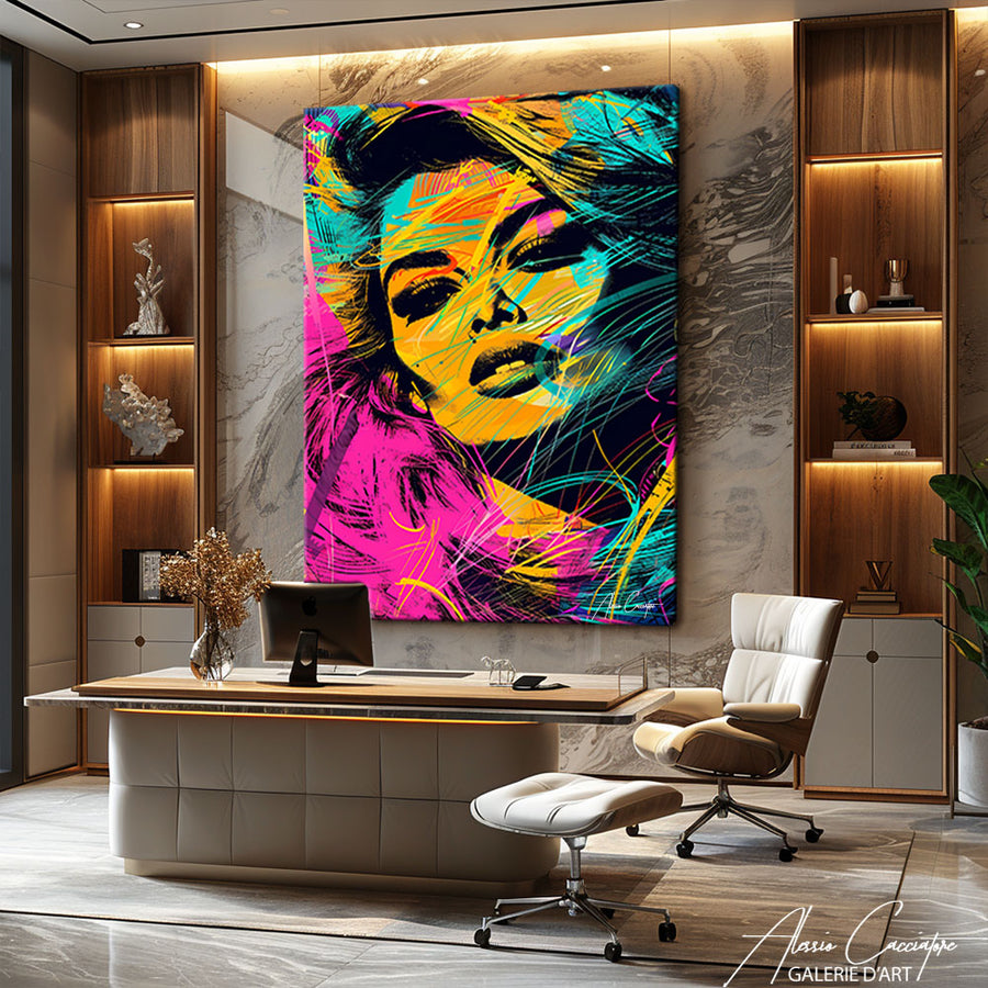 Tableau Brigitte Bardot Pop Art – mise en situation