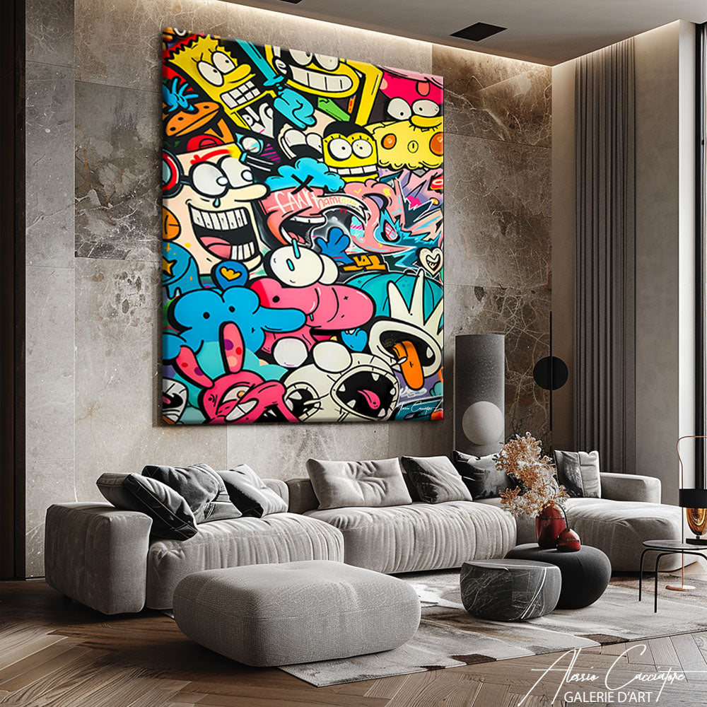 tableau street art coloré