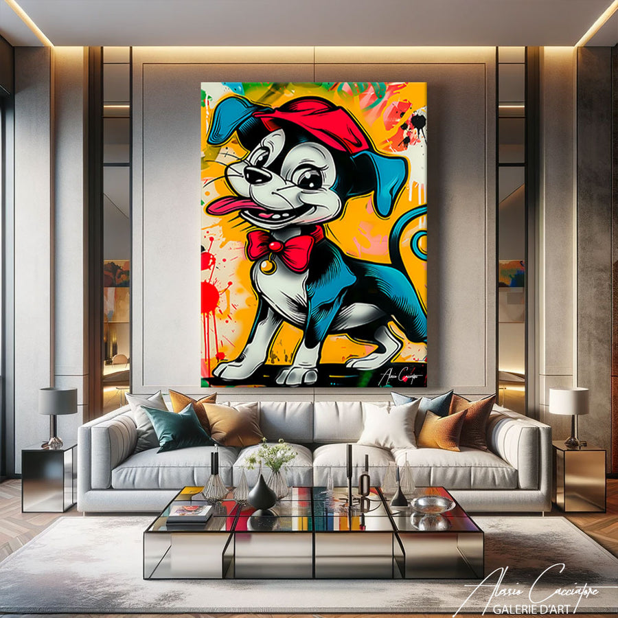 Toile Chien Pop Art – mise en situation
