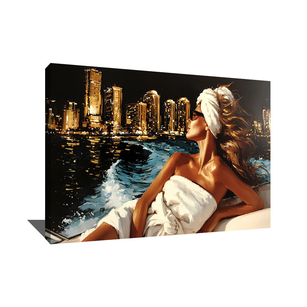 MODERN CHIC WOMAN PAINTING