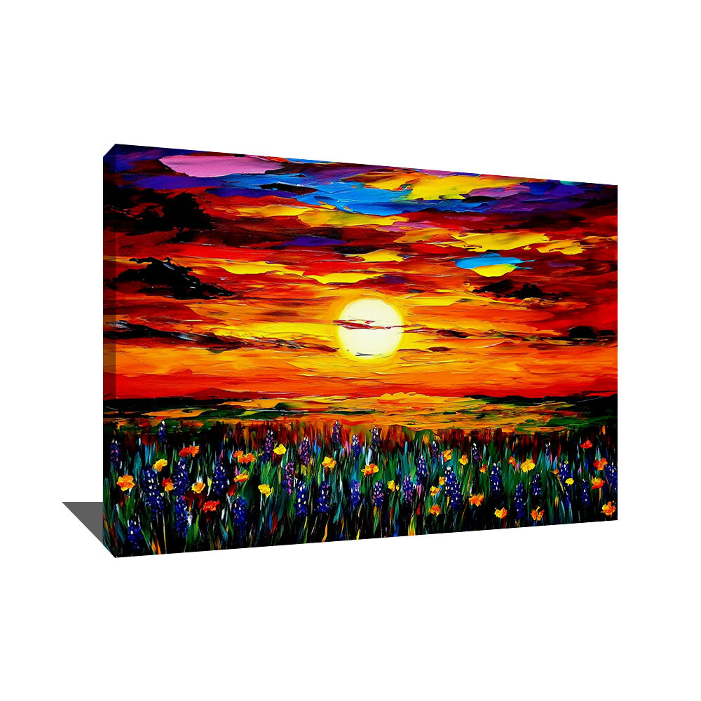 TABLEAU COUCHER DE SOLEIL FLORAL