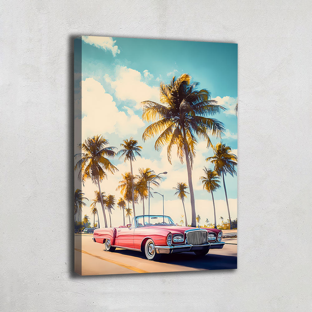 TABLEAU VOITURE ROSE