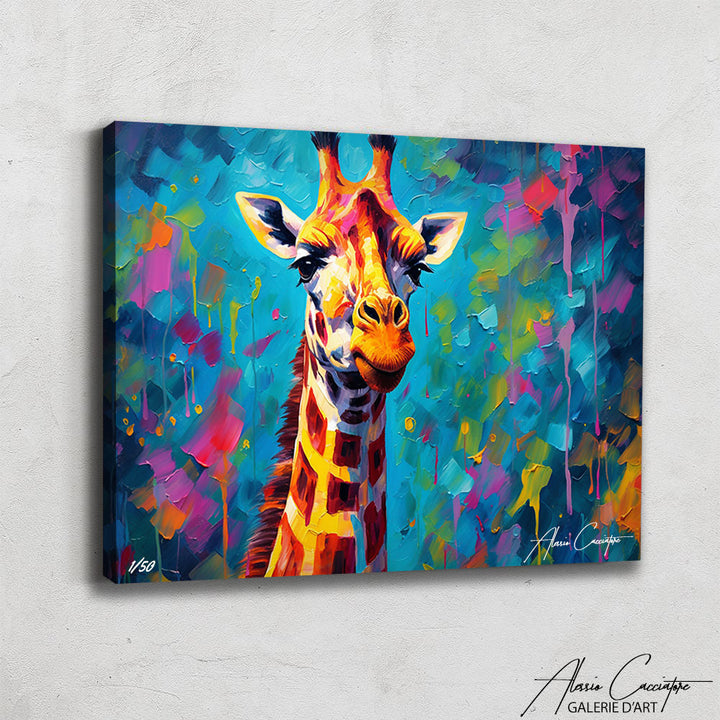 Tableau Peinture Acrylique Girafe