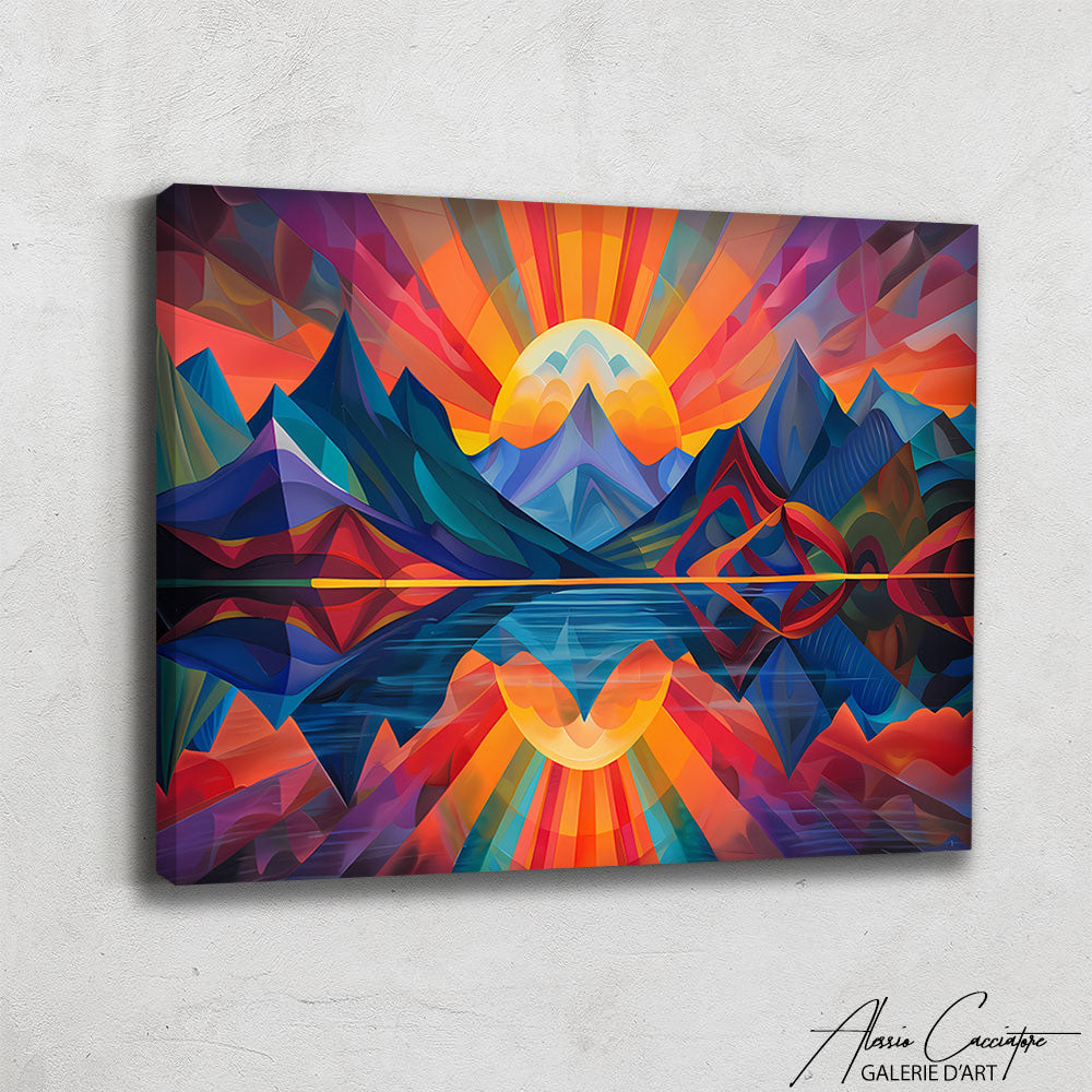 Tableau Coucher de Soleil Montagne
