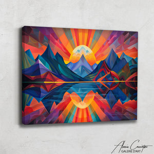 Tableau Coucher de Soleil Montagne
