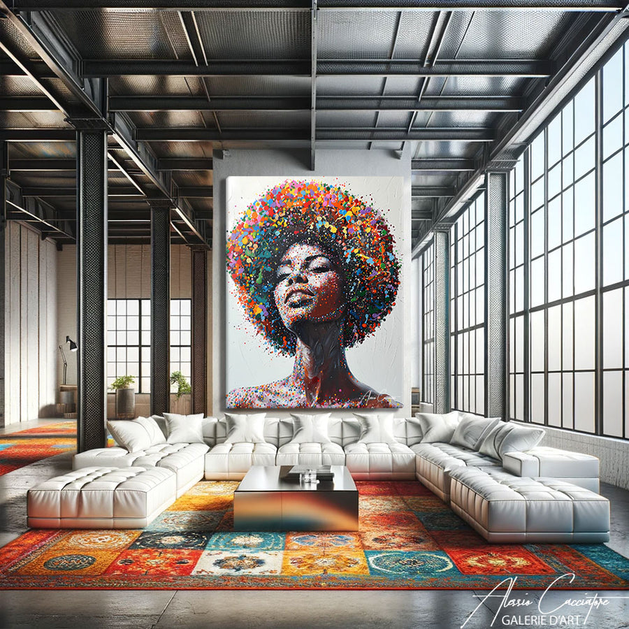Peinture sur Toile Femme Africaine – mise en situation