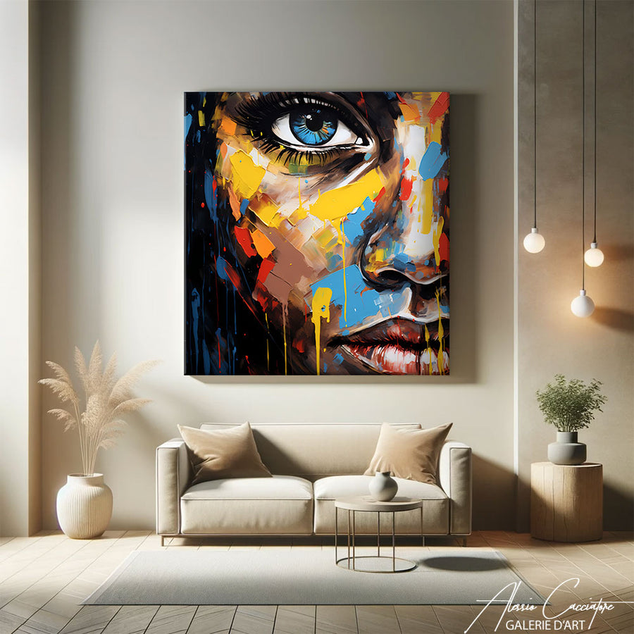 tableau abstrait femme – mise en situation