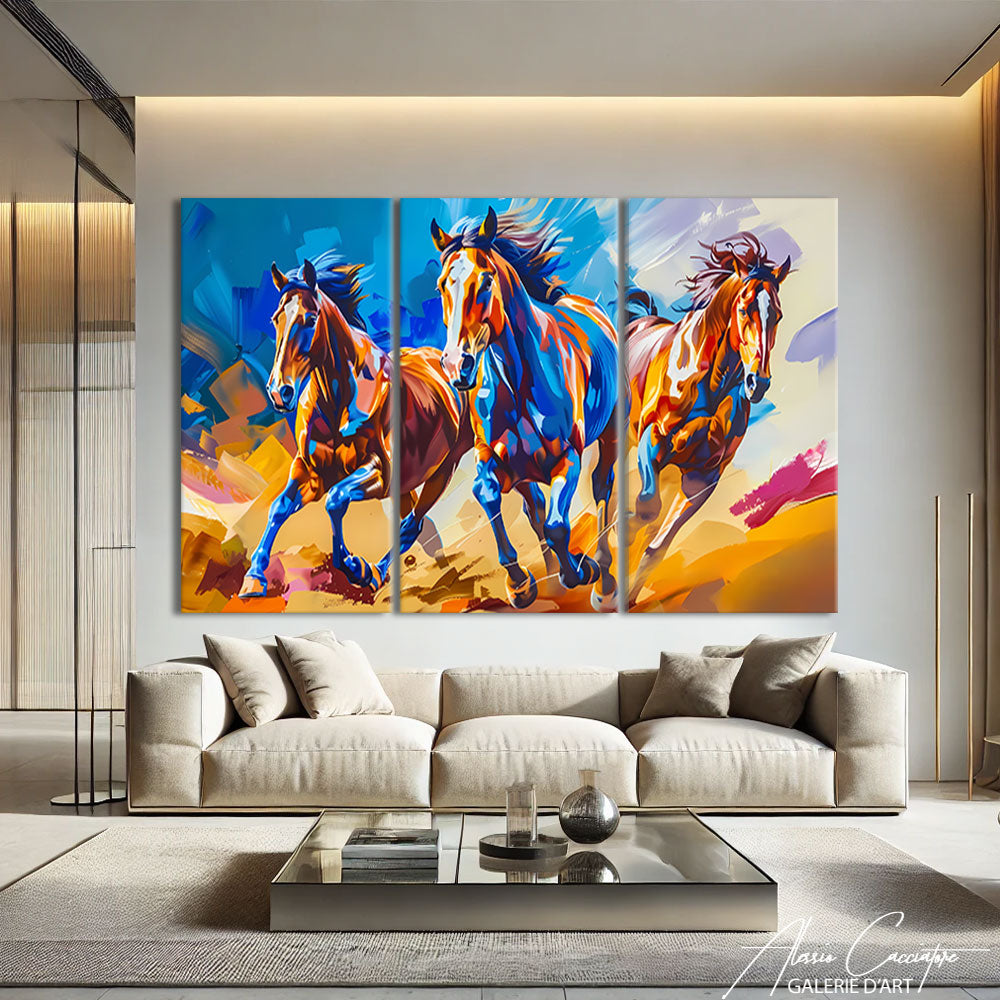 Grand Tableau Triptyque Moderne
