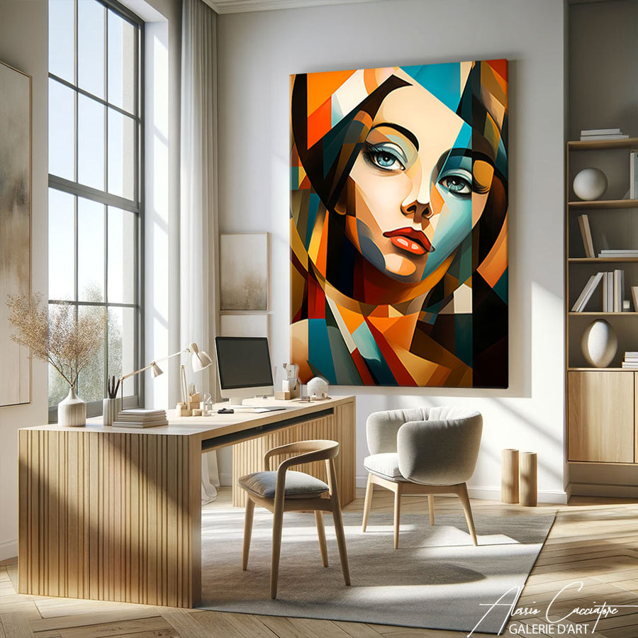 Tableau Cubiste Femme – mise en situation