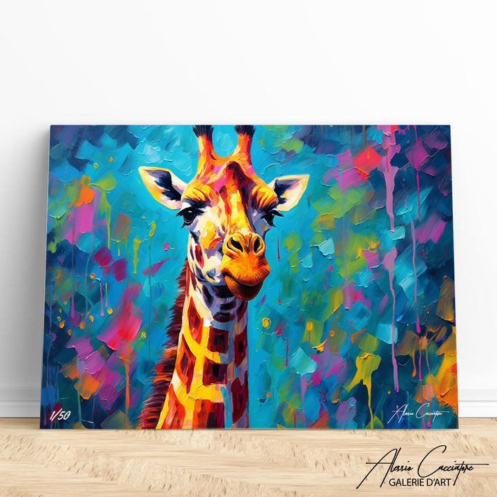 tableau girafe pop art