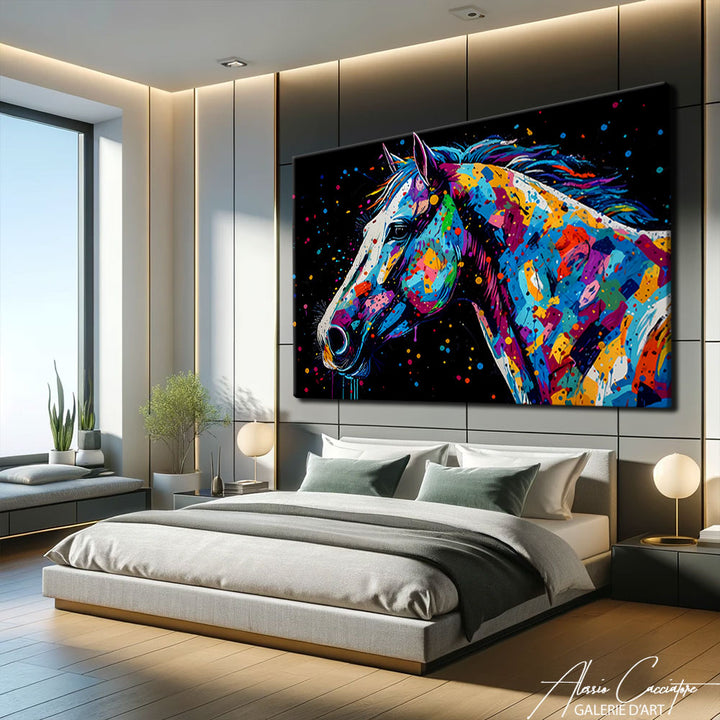 Tableau Cheval coloré